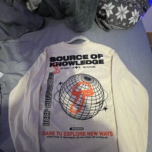 PacSun Cream Long Sleeve Tee with Graphic Print